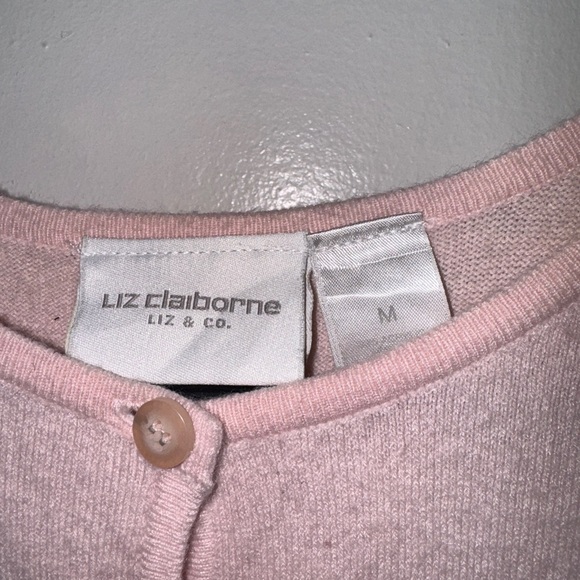 Liz Claiborne Light pink Floral Cardigan Sz medium - Picture 6 of 7